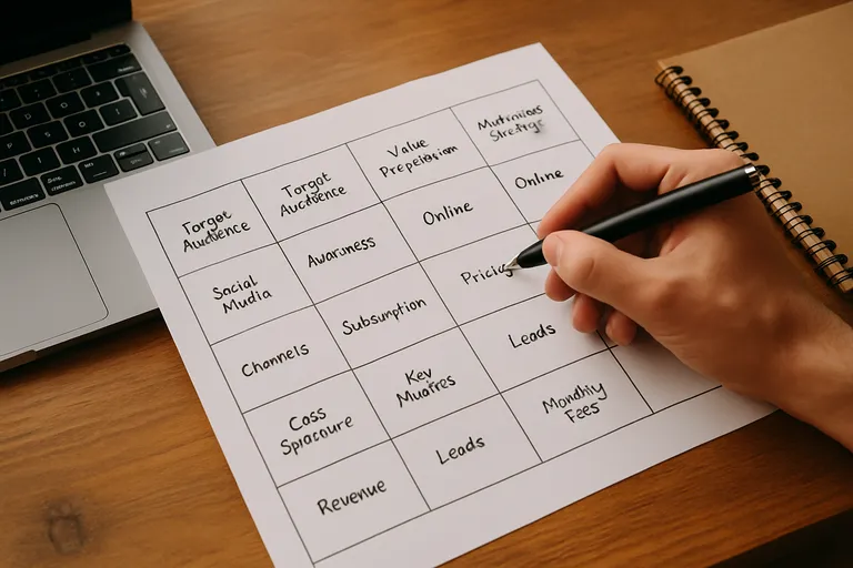 De 9 bouwstenen invullen