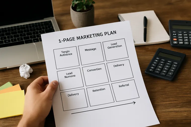 Van chaos naar groei met een marketingplan op één pagina dat klanten aantrekt